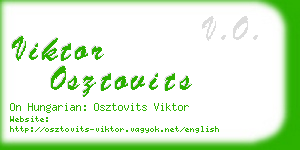 viktor osztovits business card